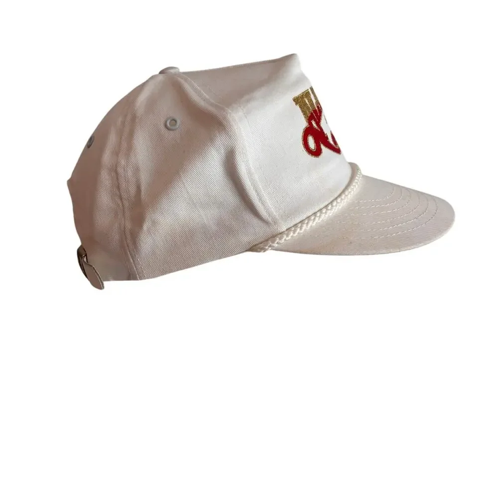 Vtg 80s ALABAMA Trucker Hat American Pride Strapback Cap White Red Gold Country